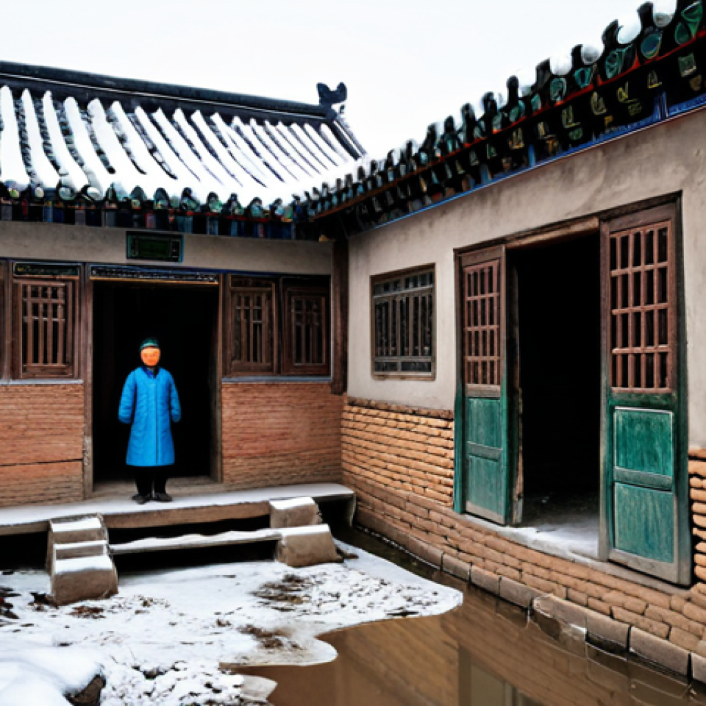 Northern China Traditional Home**

"A traditional Chinese home in Northern China, thick mud brick walls, fully clothed people inside, modest clothing, safe for work, snowy landscape, appropriate content, perfect anatomy, natural proportions, professional photography, family-friendly."

**