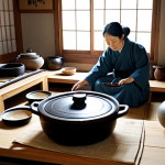 Traditional Hanok Kitchen**

"A rustic, traditional Korean Hanok kitchen. Focus on the earthen stove (土灶), various ceramic jars (陶罐), and wooden utensils. Warm, inviting light. Safe for work, appropriate content, fully clothed figures in the background preparing food, perfect anatomy, natural proportions, family-friendly, professional photography, high quality, modest clothing."

**