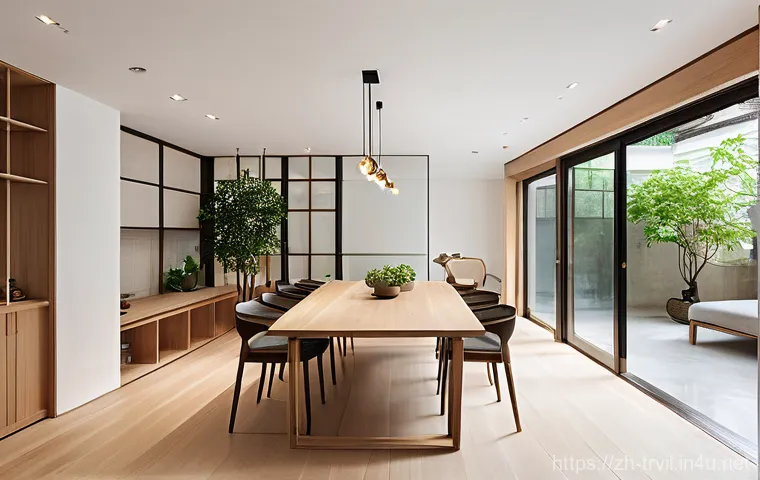 전통주택의 공간 활용 - A bright, open-plan living and dining area within a meticulously renovated traditional Chinese home....