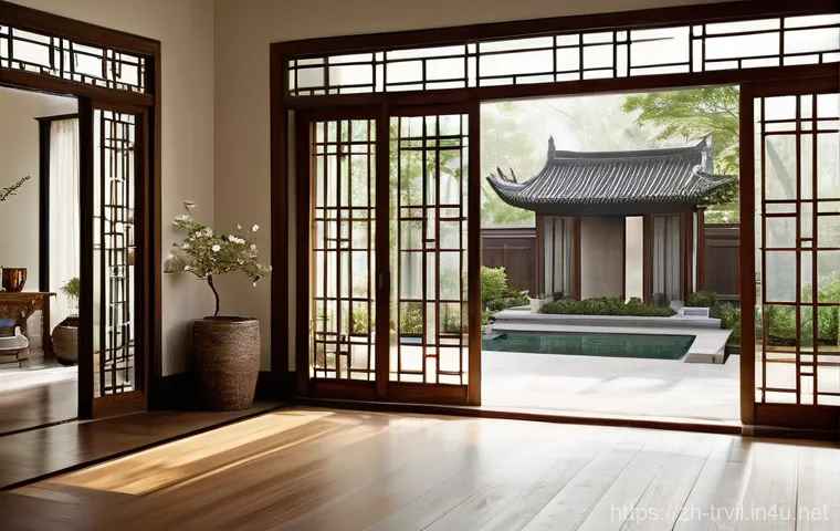 전통주택의 공간 활용 팁 - **Prompt: A beautifully renovated old Chinese traditional house living room. The room features a mod...