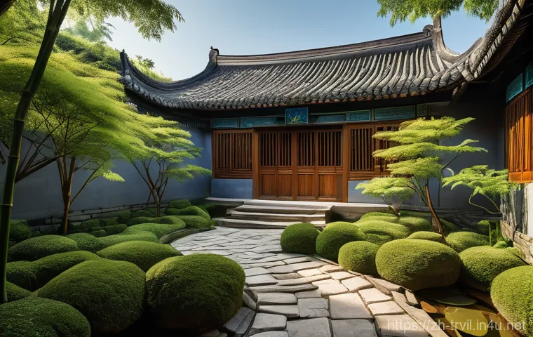 전통주택 건축비 - **Prompt:** A serene, wide-angle shot of a meticulously designed traditional Chinese courtyard house...
