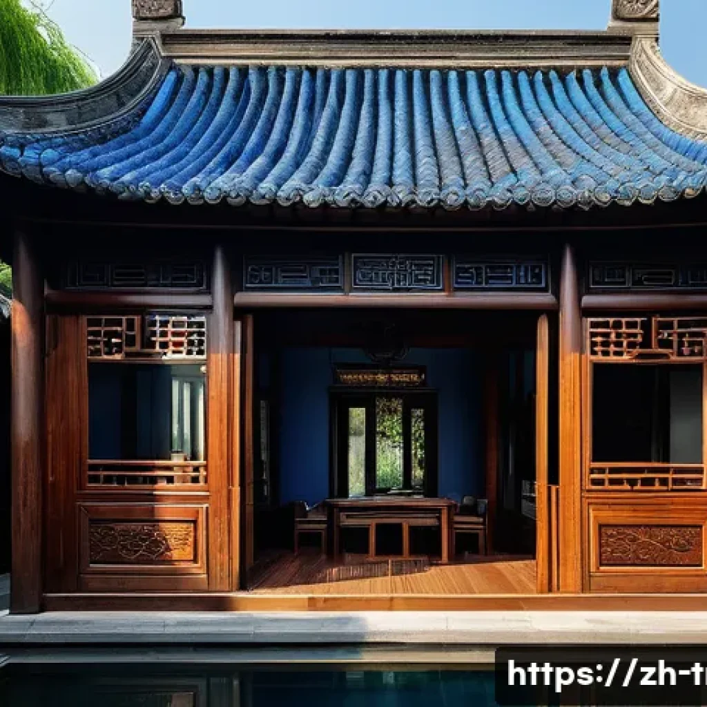 전통주택의 건축 양식 - Traditional Southern Chinese Water Town Residence, featuring intricate wooden structures and elegant...
